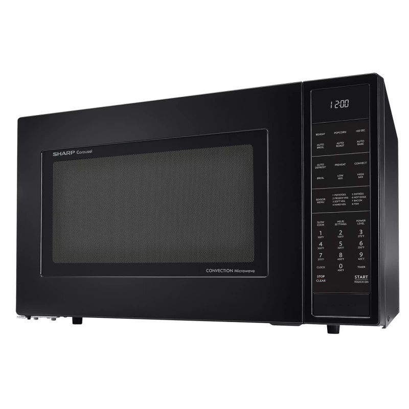 Sharp 1.5 cu. ft. 900W Matte Carousel Convection Microwave Oven - Black (SMC1585BB)