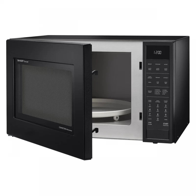 Sharp 1.5 cu. ft. 900W Matte Carousel Convection Microwave Oven - Black (SMC1585BB)