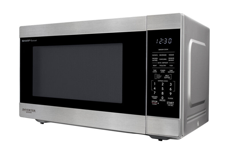 Sharp 2.2 cu. ft. 1200W Stainless Steel Countertop Microwave Oven with Inverter Technology - Stainless Steel (SMC2266KS)