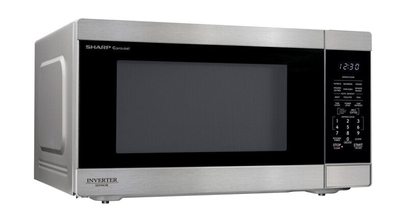 Sharp 2.2 cu. ft. 1200W Stainless Steel Countertop Microwave Oven with Inverter Technology - Stainless Steel (SMC2266KS)