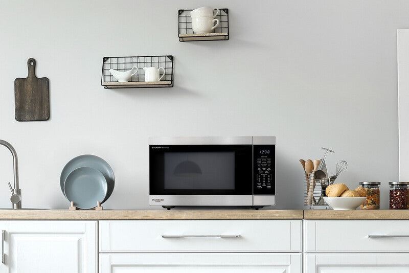 Sharp 2.2 cu. ft. 1200W Stainless Steel Countertop Microwave Oven with Inverter Technology - Stainless Steel (SMC2266KS)