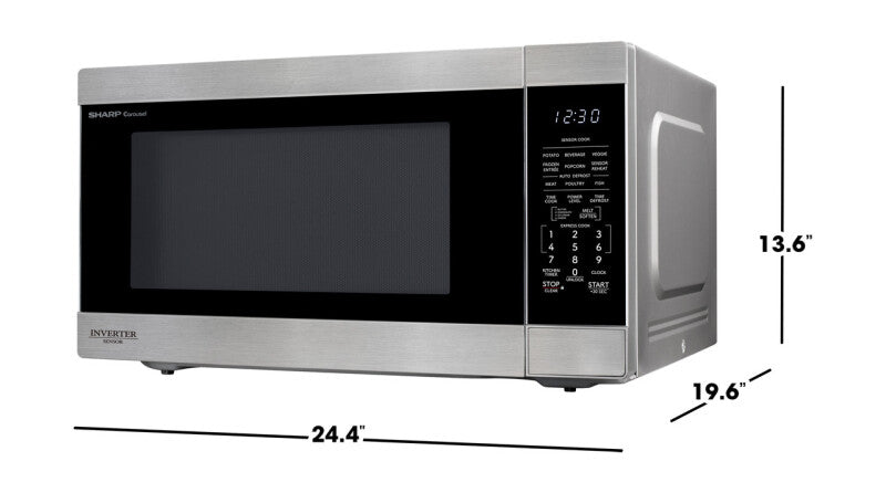 Sharp 2.2 cu. ft. 1200W Stainless Steel Countertop Microwave Oven with Inverter Technology - Stainless Steel (SMC2266KS)