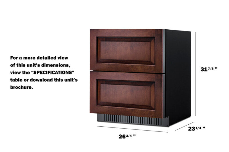 SUMMIT 27" Wide 2-Drawer All-Refrigerator, ADA Compliant (Panels Not Included) - Other (SPR275OS2DPNRADA)