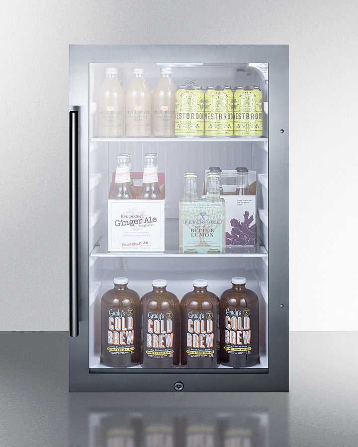 SUMMIT Shallow Depth Indoor/Outdoor Beverage Cooler, ADA Compliant - Black (SPR489OSADA)