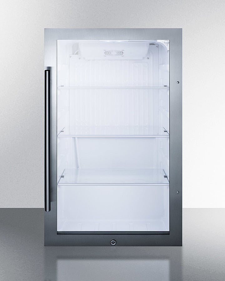 SUMMIT Shallow Depth Indoor/Outdoor Beverage Cooler, ADA Compliant - Black (SPR489OSADA)