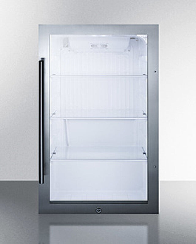 SUMMIT Shallow Depth Indoor/Outdoor Beverage Cooler, ADA Compliant - Black (SPR489OSADA)
