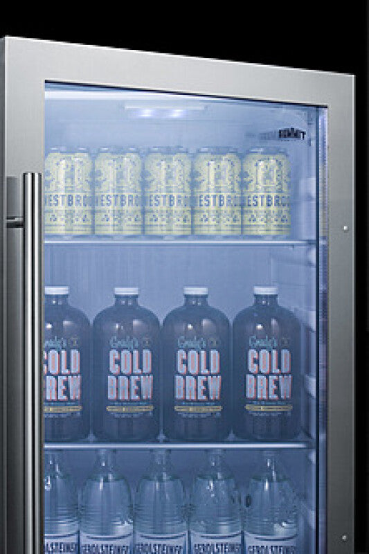 SUMMIT Shallow Depth Indoor/Outdoor Beverage Cooler, ADA Compliant - Black (SPR489OSADA)
