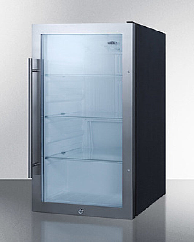 Summit Shallow Depth Indoor/Outdoor Beverage Cooler, ADA Compliant - Glass (SPR489OSADA)