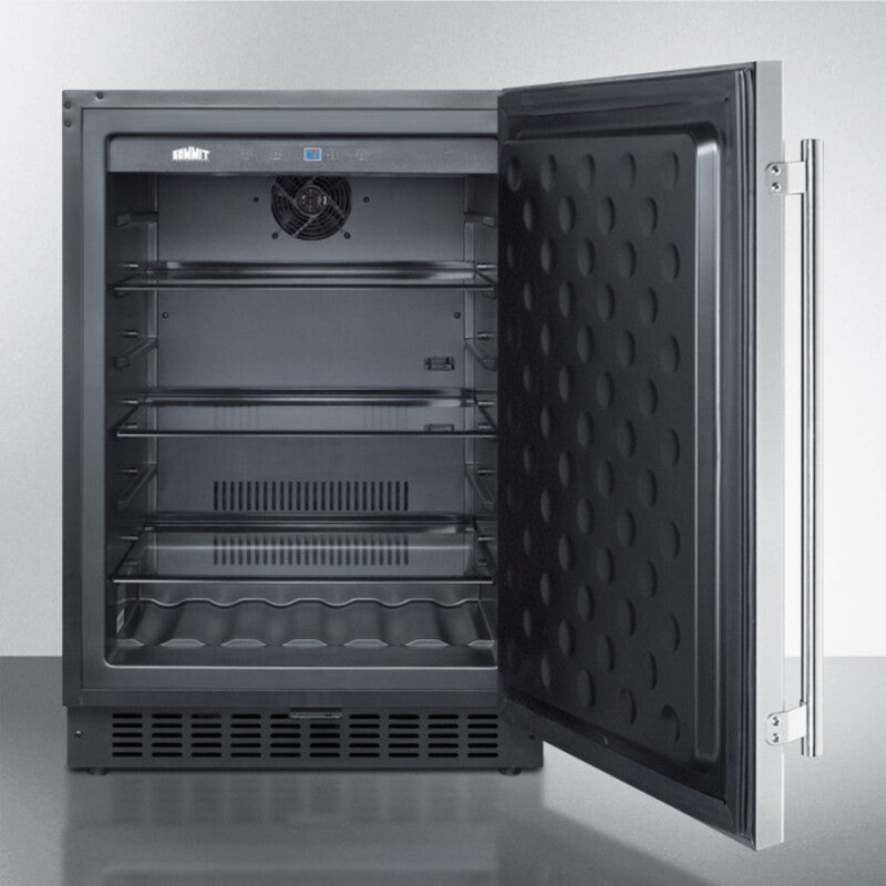 SUMMIT 24" Wide Outdoor All-Refrigerator - Stainless Steel/Black (SPR627OS)