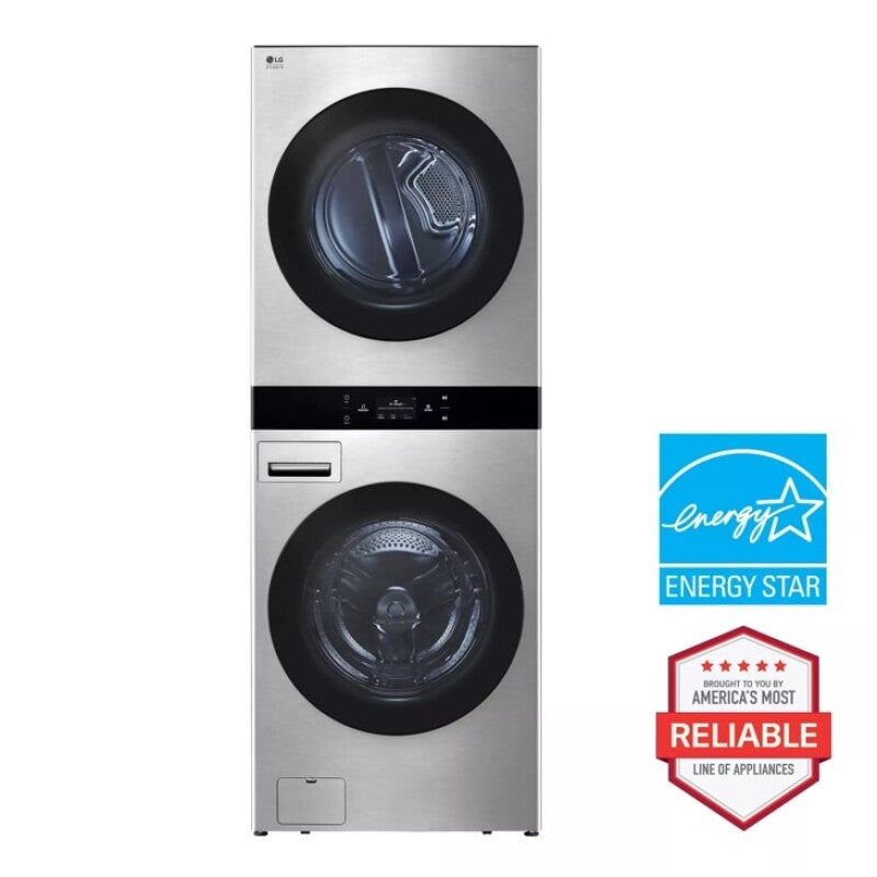 LG Studio Washtower™ Smart Front Load 5.0 Cu. Ft. Washer And 7.4 Cu. Ft. Gas Dryer With Center Control® - Noble Steel (SWWG50N3)
