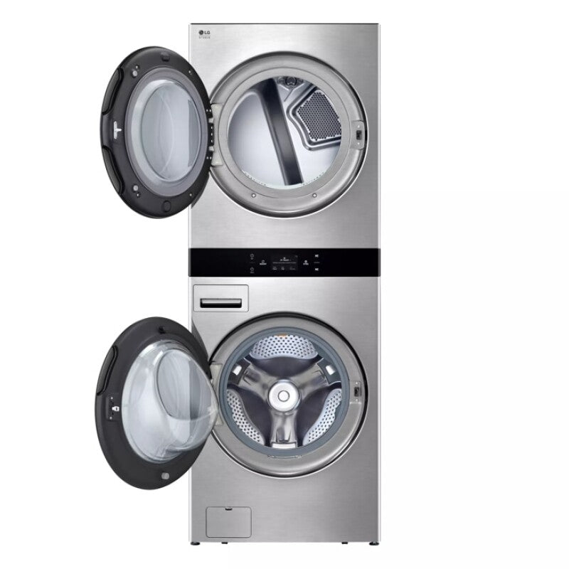 LG Studio Washtower™ Smart Front Load 5.0 Cu. Ft. Washer And 7.4 Cu. Ft. Gas Dryer With Center Control® - Noble Steel (SWWG50N3)