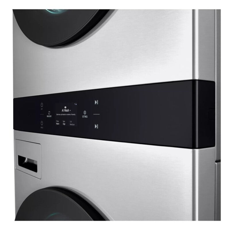 LG Studio Washtower™ Smart Front Load 5.0 Cu. Ft. Washer And 7.4 Cu. Ft. Gas Dryer With Center Control® - Noble Steel (SWWG50N3)