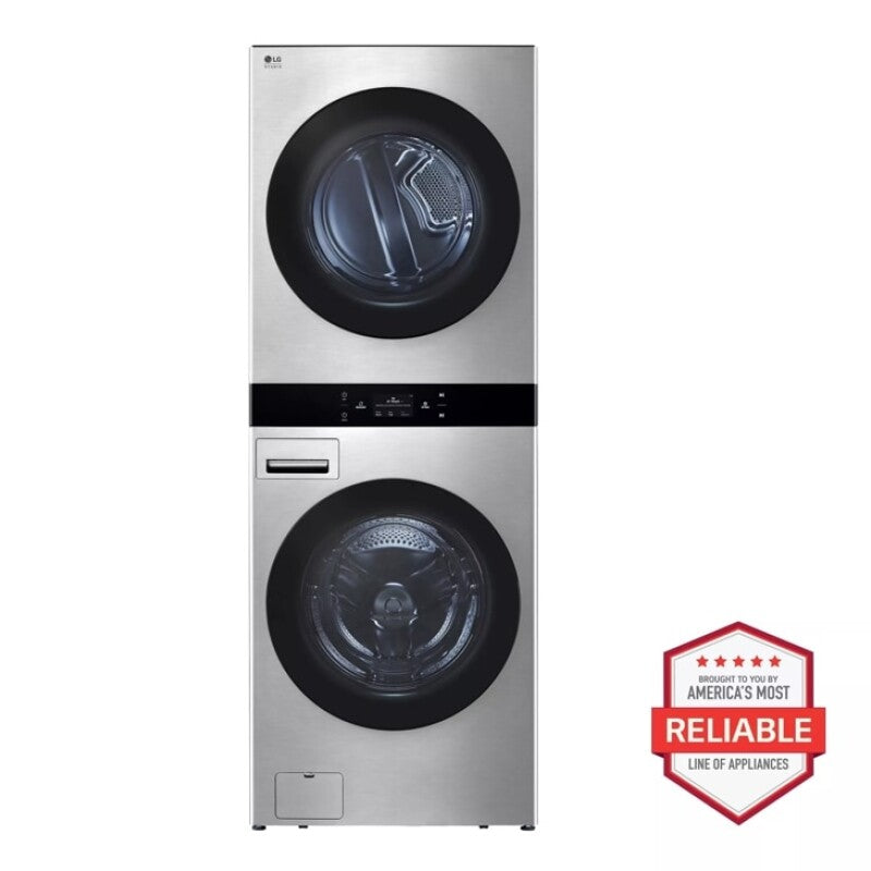 LG Studio Washtower™ Smart Front Load 5.0 Cu. Ft. Washer And 7.4 Cu. Ft. Gas Dryer With Center Control® - Noble Steel (SWWG50N3)