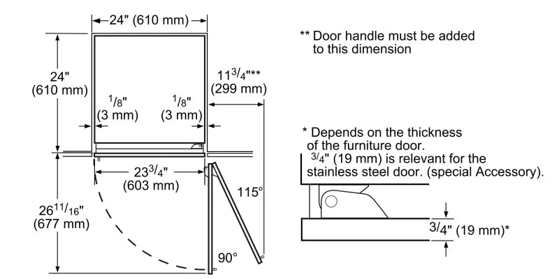 Thermador Built-in Refrigerator Column 24" Built-in Refrigerator Column 24'' - Panel Ready (T24IR905SP)