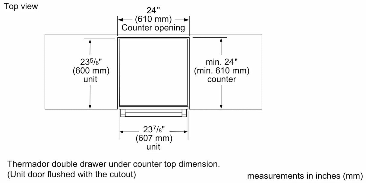 THERMADOR Freedom® Under Counter Double Drawer Refrigerator 24'' Masterpiece® - Stainless Steel (T24UR915DS)