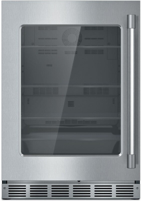 Thermador Freedom Under Counter Refrigerator with Glass Door 24" Professional Left Hinge - Stainless Steel (T24UR925LS)