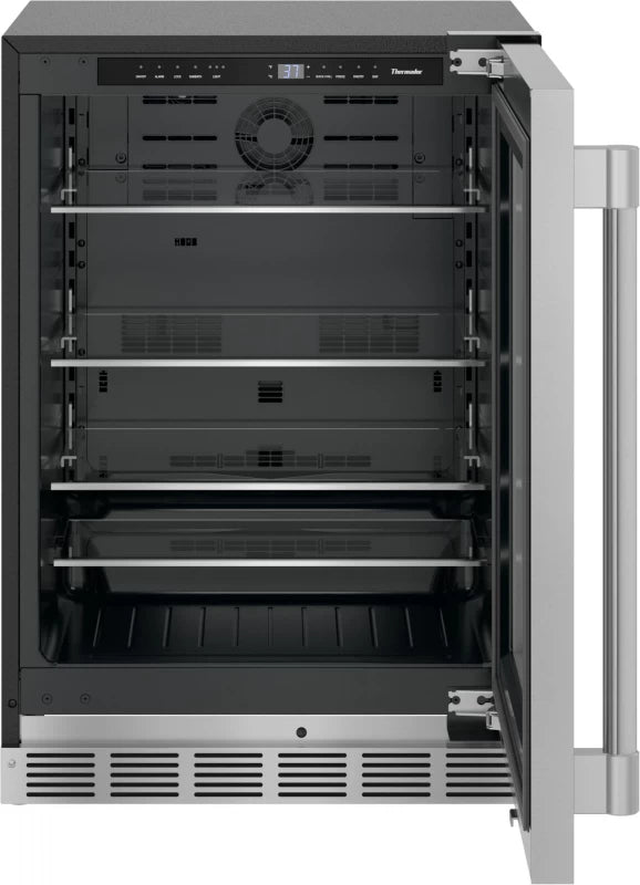 THERMADOR Freedom® Under Counter Refrigerator With Glass Door 24'' Professional , Right Hinge - Stainless Steel (T24UR925RS)