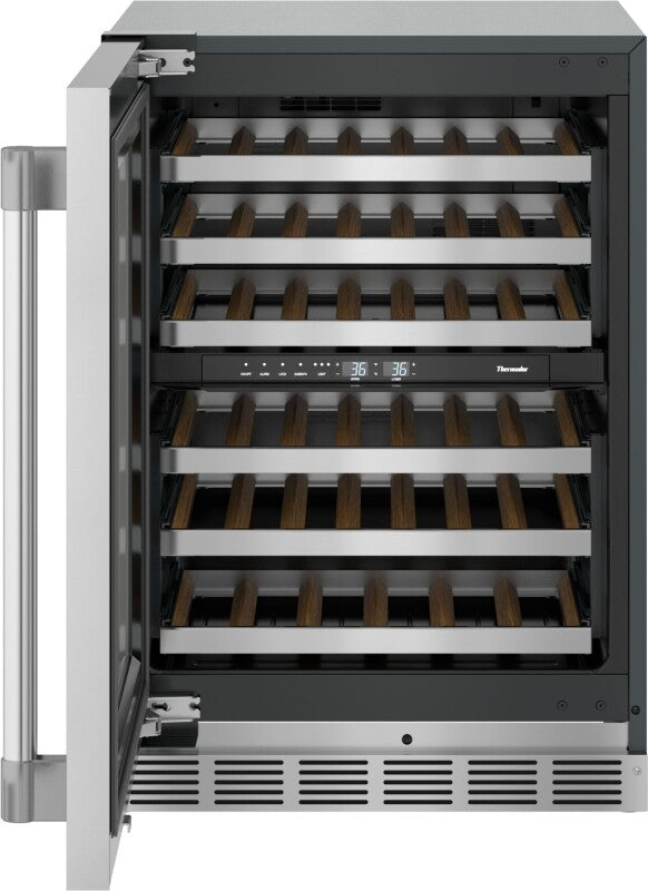 Thermador Freedom Under Counter Wine Cooler with Glass Door 24" Professional Left Hinge - Stainless Steel (T24UW925LS)
