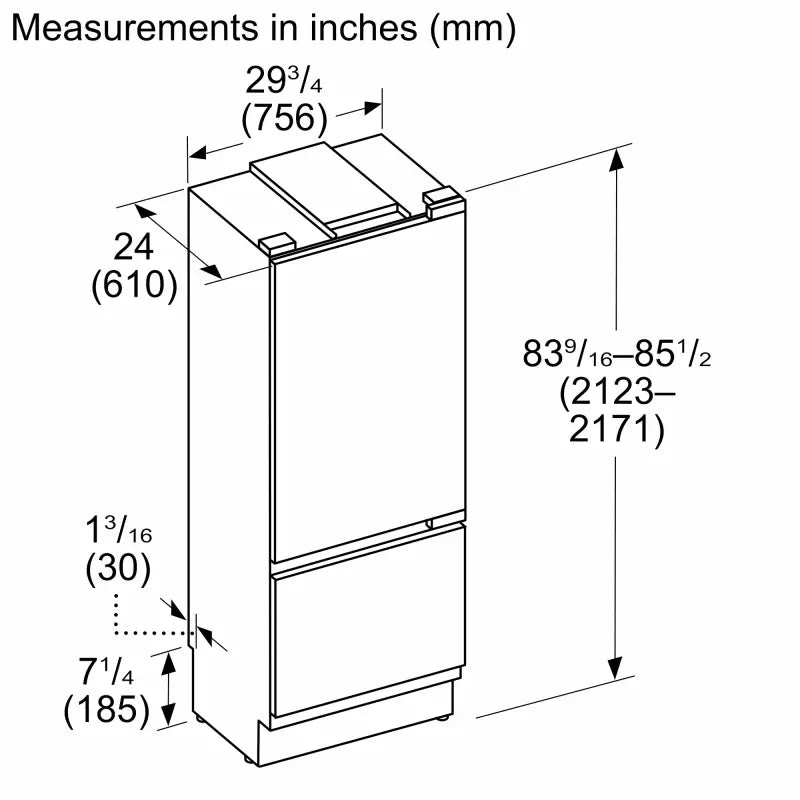 Thermador 30" Built-in Bottom Freezer 2-Drawer - Not Applicable (T30IB100SP)