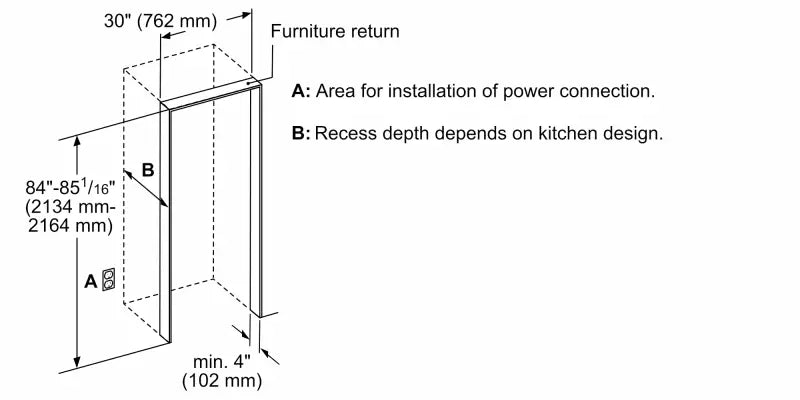 Thermador Built-in Refrigerator Column 30" Built-in Refrigerator Column 30'' - Panel Ready (T30IR905SP)