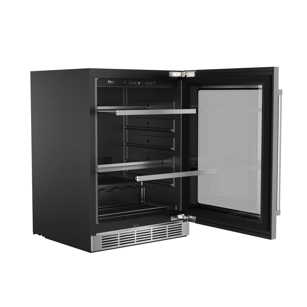 THOR KITCHEN 24 Inch Professional Indoor Undercounter Beverage Cooler - Stainless Steel (TBR24US)