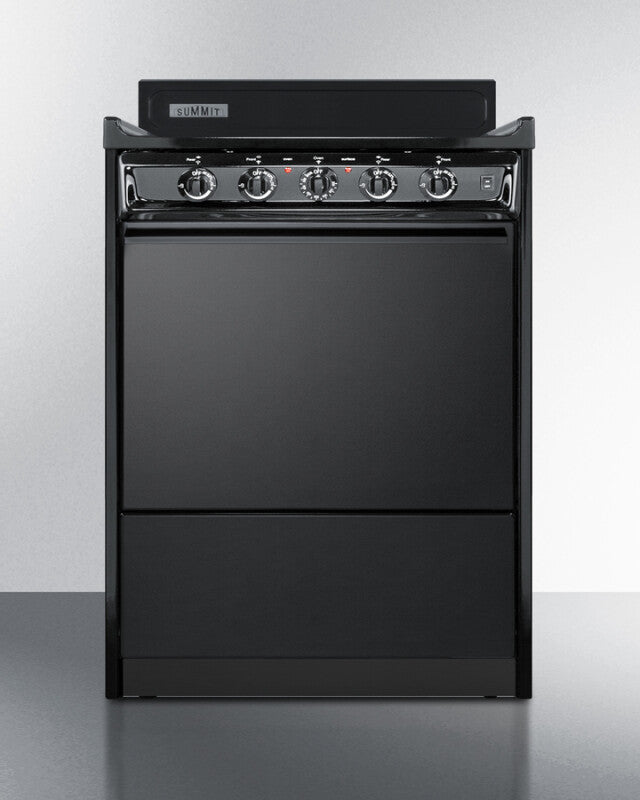 SUMMIT 24" Wide Electric Coil Range - Black (TEM610C)