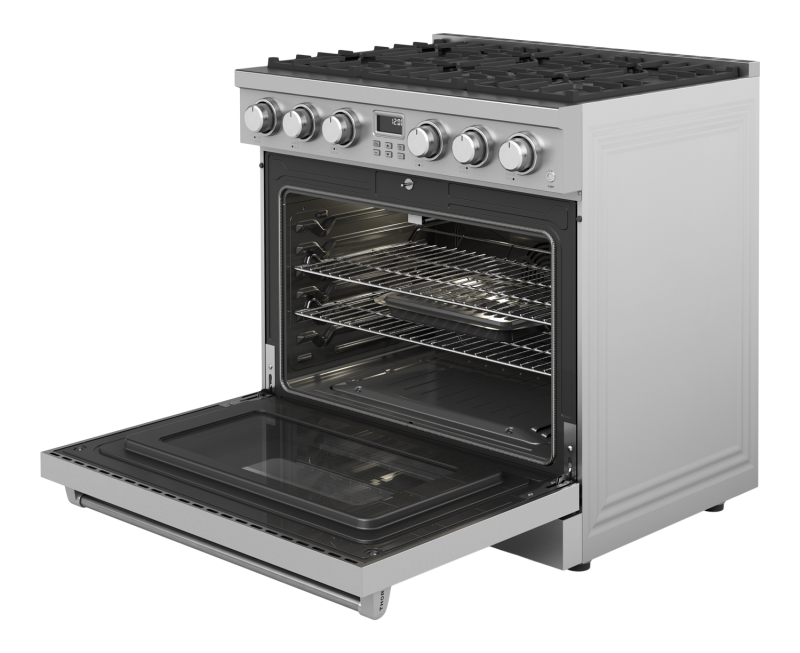 THOR KITCHEN 36 Inch Contemporary Professional Liquid Propane Range Thor Kitchen - Stainless Steel (ARG36LP)