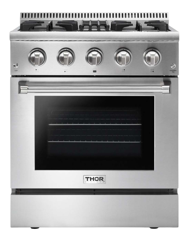 Thor Kitchen 30 Inch Professional Dual Fuel Range - Stainless Steel (HRD3088U)