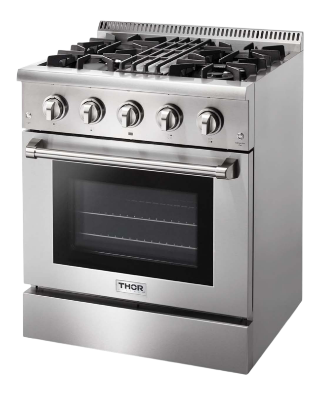 Thor Kitchen 30 Inch Professional Dual Fuel Range - Stainless Steel (HRD3088U)
