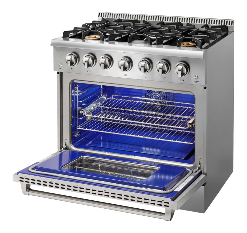 THOR KITCHEN 36-inch Professional Gas Range - Stainless Steel (HRG3618U)