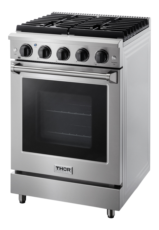 Thor Kitchen 24 Inch 4 Burner Gas Range In Stainless Steel - Stainless Steel (LRG2401U)