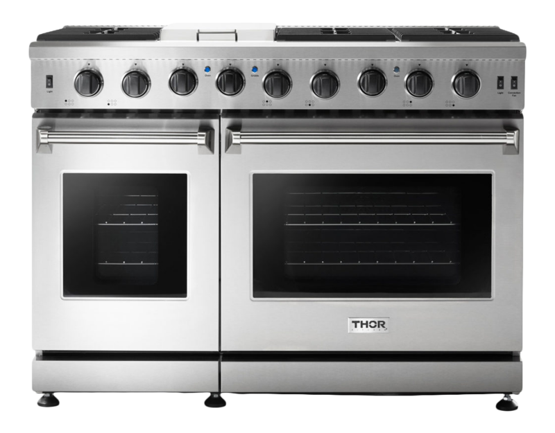 Thor Kitchen 48 Inch Liquid Propane Range, 6 Burner Griddle Double Oven Thor Kitchen - Stainless Steel (LRG4807ULP)