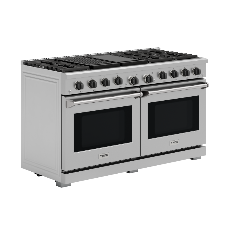 Thor Kitchen 60 Inch Liquid Propane Range, 8 Burner Double Oven - Stainless Steel (LRG60ELP)