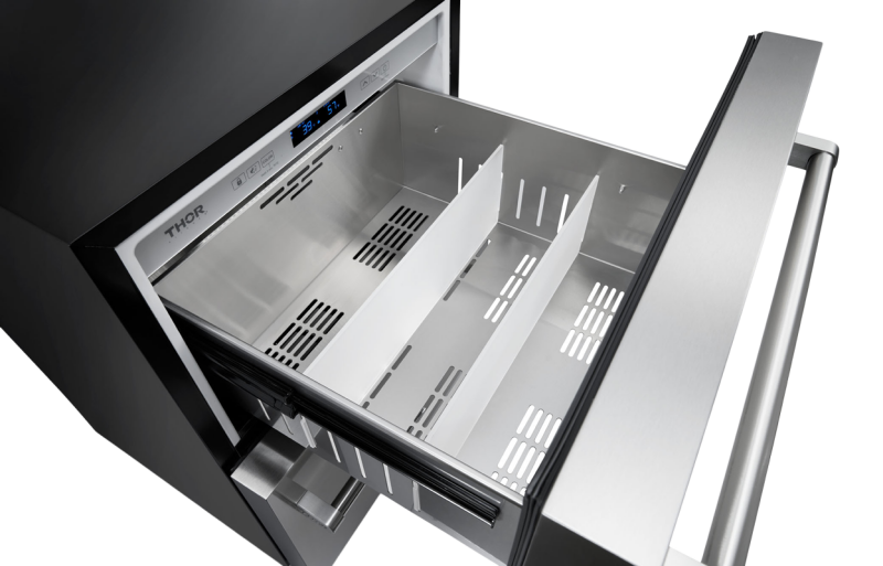 THOR KITCHEN 24 Inch Indoor Outdoor Refrigerator Drawer - Stainless Steel (TRF24U)