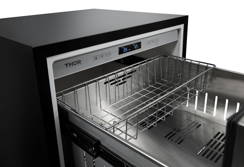 THOR KITCHEN 24 Inch Indoor Outdoor Refrigerator Drawer - Stainless Steel (TRF24U)