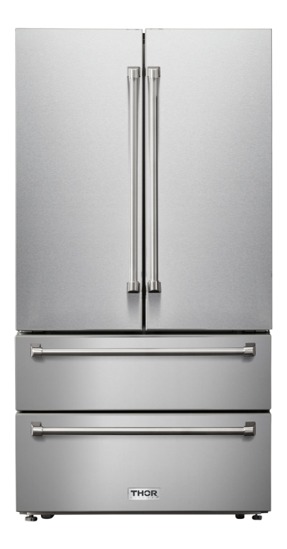 Thor Kitchen 36 Inch Professional French Door Refrigerator with Freezer Drawers - Stainless Steel (TRF3602)