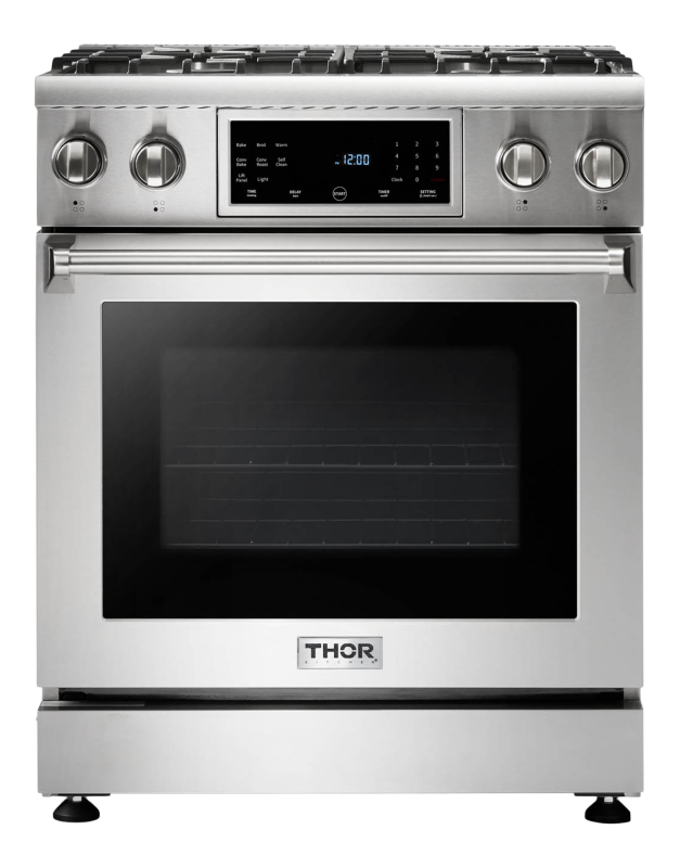 THOR KITCHEN 30-inch Tilt Panel Professional Liquid Propane Range - Stainless Steel (TRG3001LP)