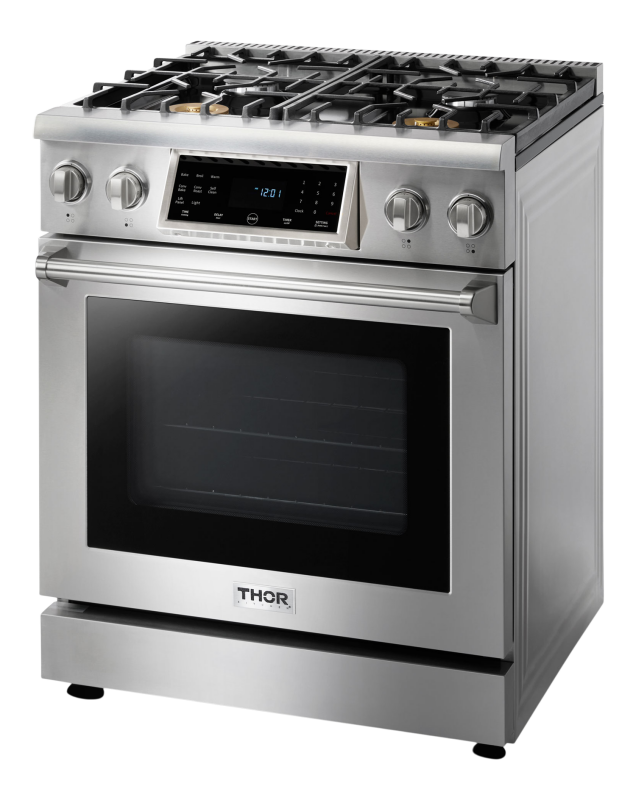 THOR KITCHEN 30-inch Tilt Panel Professional Liquid Propane Range - Stainless Steel (TRG3001LP)