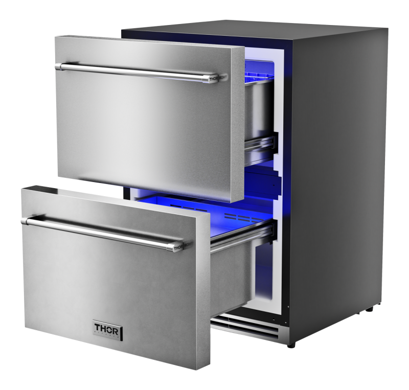 THOR KITCHEN 24 Inch Indoor Outdoor Freezer Drawer Thor Kitchen - Stainless Steel (TRZ24U)