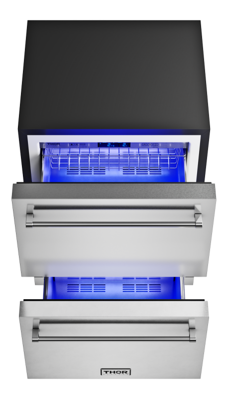 THOR KITCHEN 24 Inch Indoor Outdoor Freezer Drawer Thor Kitchen - Stainless Steel (TRZ24U)
