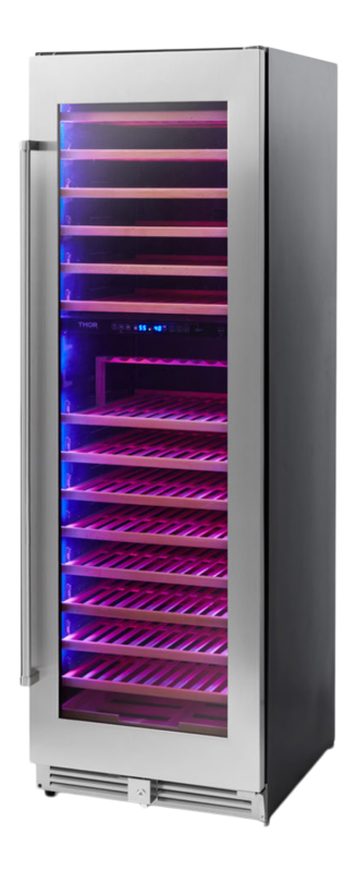Thor Kitchen 24 Inch Dual Zone Wine Cooler, 162 Wine Bottle Capacity - Stainless Steel (TWC2403DI)