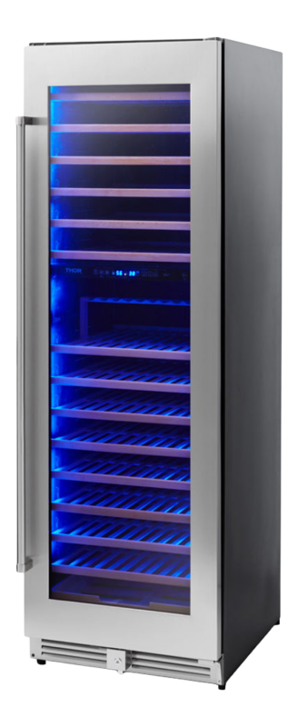Thor Kitchen 24 Inch Dual Zone Wine Cooler, 162 Wine Bottle Capacity - Stainless Steel (TWC2403DI)
