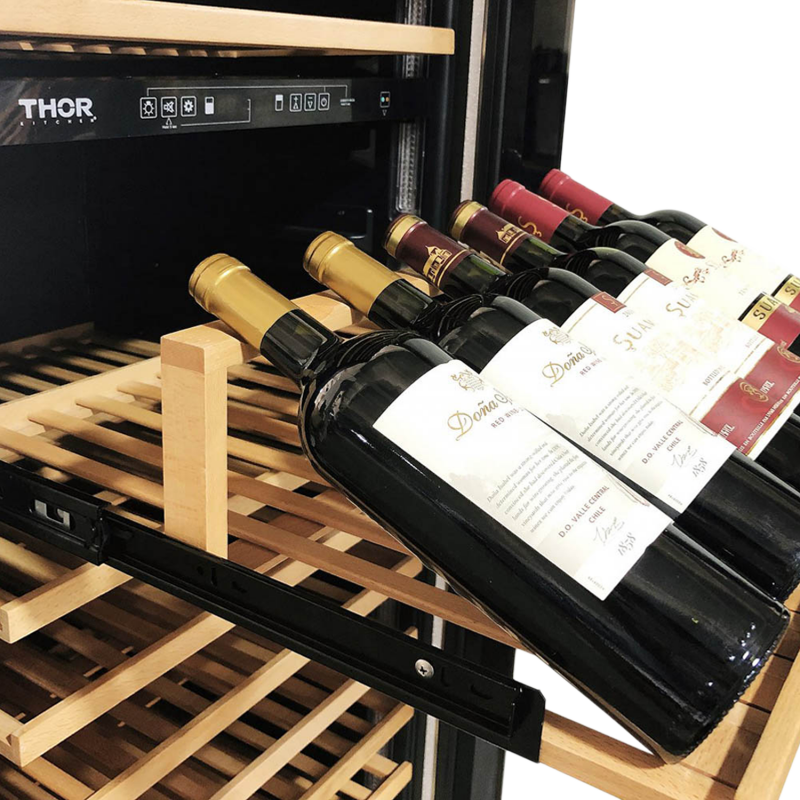 Thor Kitchen 24 Inch Dual Zone Wine Cooler, 162 Wine Bottle Capacity - Stainless Steel (TWC2403DI)