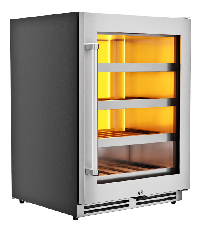 THOR KITCHEN 24 Inch Single Zone Wine Cooler, 45 Wine Bottle Capacity - Stainless Steel (TWC24UL)