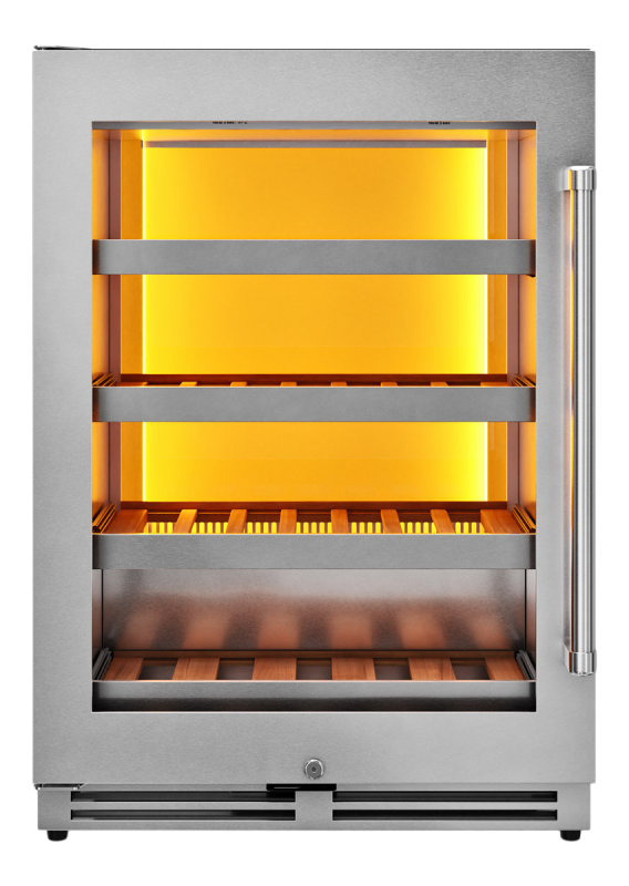 THOR KITCHEN 24 Inch Single Zone Wine Cooler, Left Swing, 45 Wine Bottle Capacity - Stainless Steel (TWC24ULLH)
