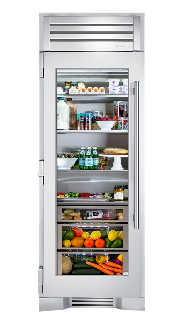 True Residential 30″ Glass Door Refrigerator Column - Stainless Steel (TR30REFLSGC)