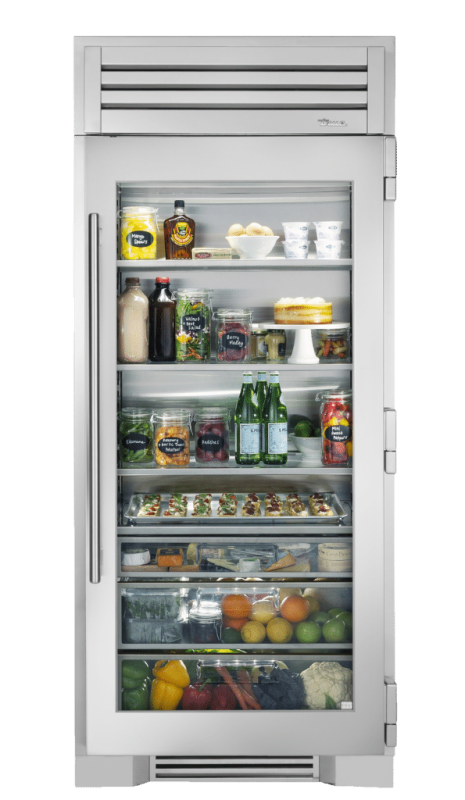 TRUE RESIDENTIAL 36″ Glass Door Refrigerator Column - Stainless Steel (TR36REFRSGC)