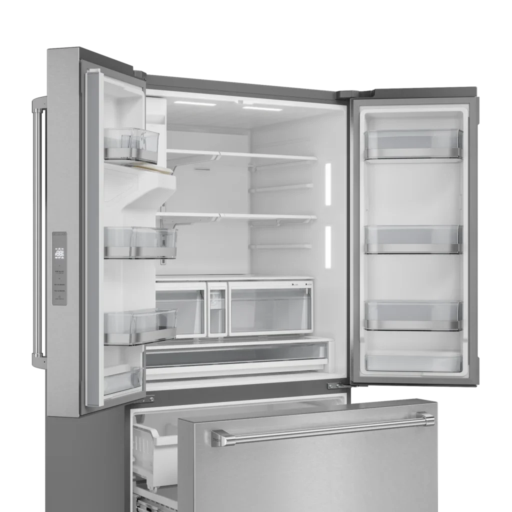 Thor Kitchen 36 Inch Professional French Door Refrigerator With Ice And Water Dispenser Thor Kitchen - Stainless Steel (TRF3628FFD)