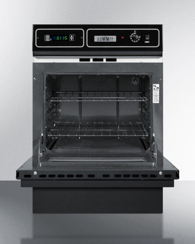 SUMMIT 24" Wide Gas Wall Oven - Black (TTM7212KW)