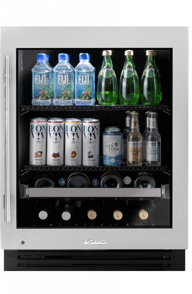 True Residential 24″ ADA Height Beverage Center Stainless Glass - Stainless Steel (TUBADA24RGAS)